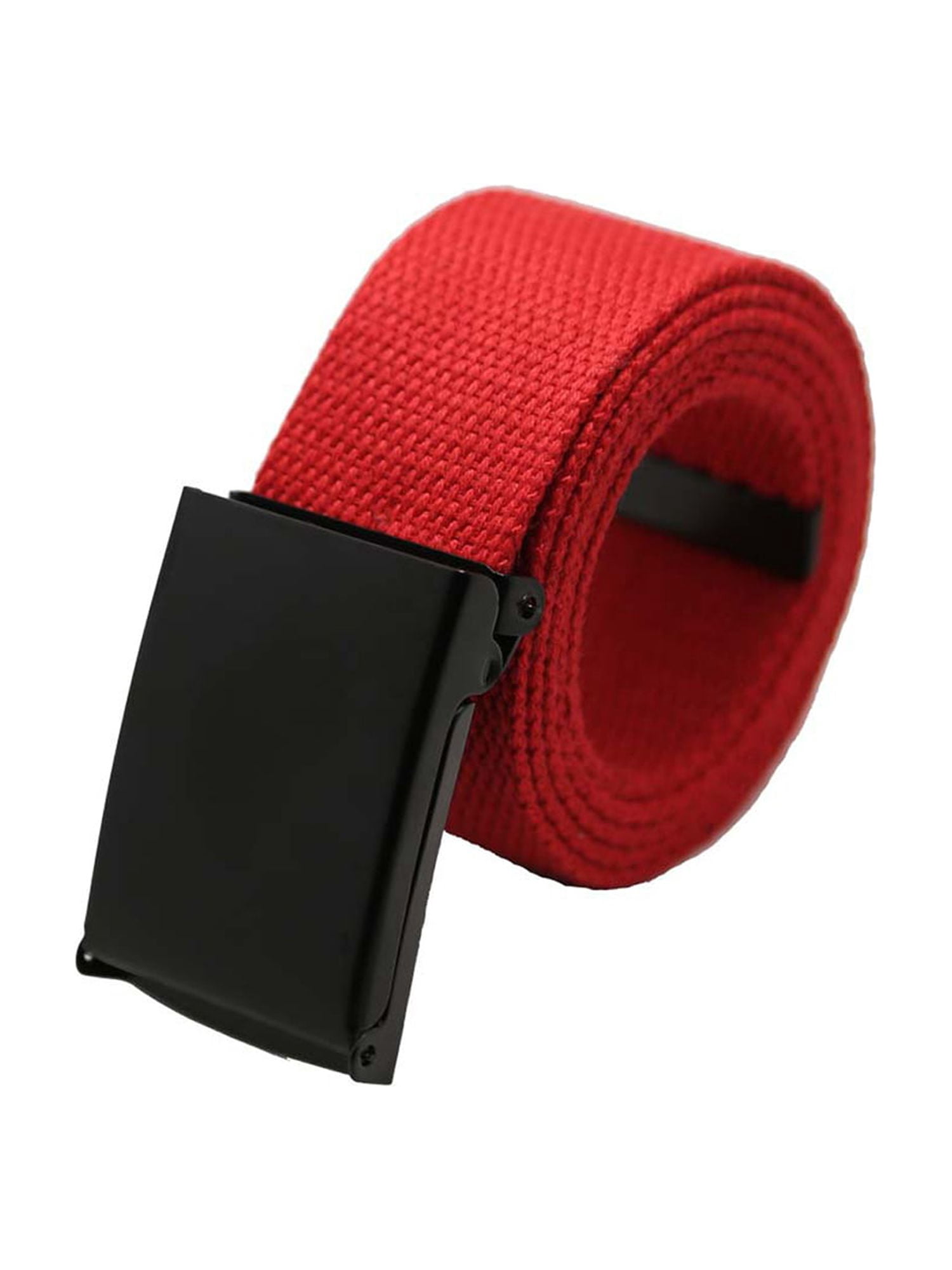INSPIRE CHIC Unisex Canvas No Holes Slide Buckle Adjustable 