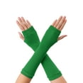 thumbnail image 1 of INSPIRE CHIC Unisex Classic Fashion Stretch Fingerless Arm Warmers Oversleeve Gloves Green One Size, 1 of 6