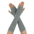 thumbnail image 1 of INSPIRE CHIC Unisex Classic Fashion Stretch Fingerless Arm Warmers Oversleeve Gloves Light Grey One Size, 1 of 6