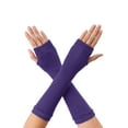 thumbnail image 1 of INSPIRE CHIC Unisex Classic Fashion Stretch Fingerless Arm Warmers Oversleeve Gloves Purple One Size, 1 of 6