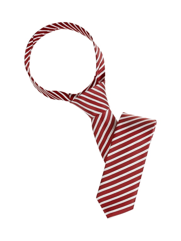 Men's Stripe Self-Tied Necktie Slim Ties For Formal Casual One Size Red