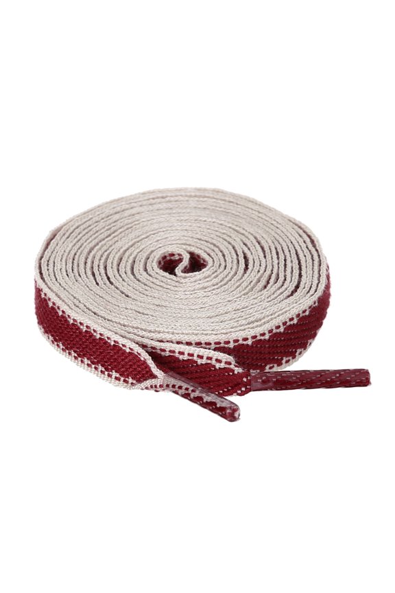 Unisex Color Block Stripe Canvas Flat Shoelace for Sneakers Red White 120cm/47.24"