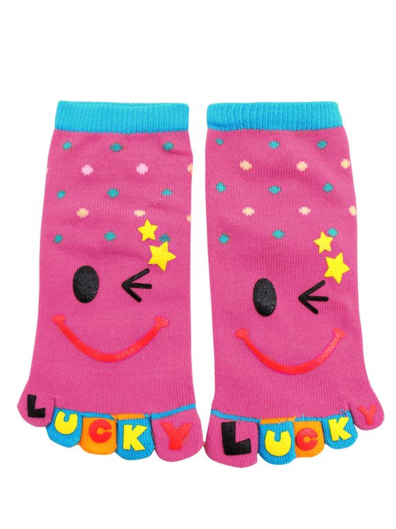 Unisex Dots Pattern Elastic Cuffs Ankle Length Toe Socks Red