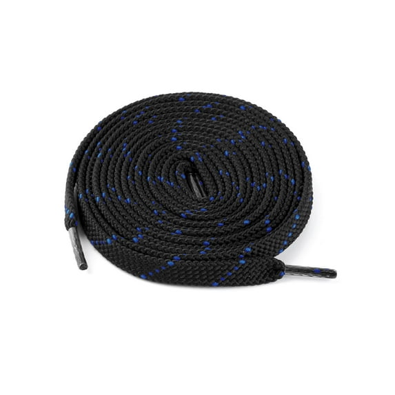 INSPIRE CHIC 3 Pairs Double Color Twill Athletic Flat Shoelaces Long Shoestrings for All Types of Casual Sneakers Black Blue 100 cm/39.5"