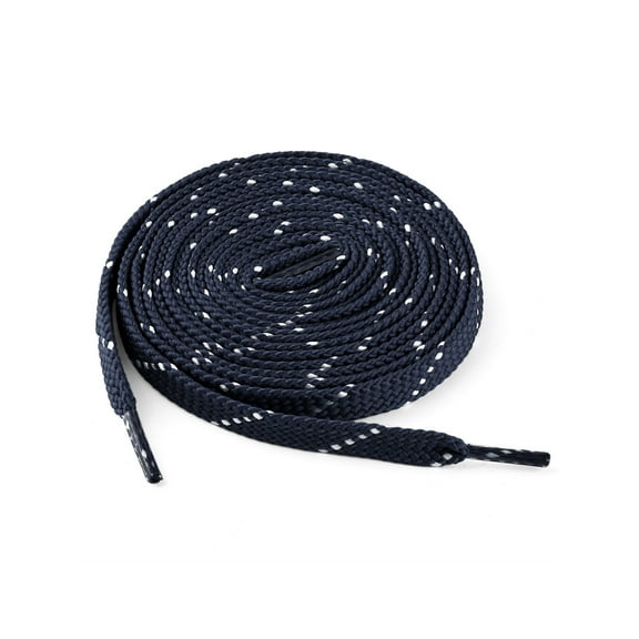 INSPIRE CHIC 3 Pairs Double Color Twill Athletic Flat Shoelaces Long Shoestrings for All Types of Casual Sneakers Navy Blue White 120 cm/47.2"