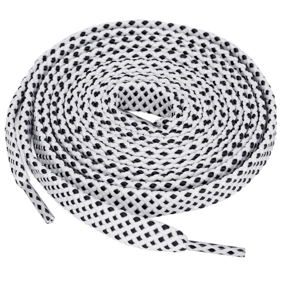 INSPIRE CHIC Unisex Double Layer Flat Hollow Shoelaces for Sneaker 100 cm/39.5" White-Black