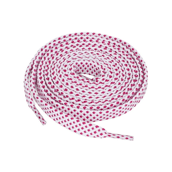 INSPIRE CHIC Unisex Double Layer Flat Hollow Shoelaces for Sneaker 100 cm/39.5" White-Fuchsia
