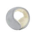 thumbnail image 1 of INSPIRE CHIC Unisex Ear Warmers Foldable Winter Knit Earmuffs Gray-White S(16.5"x4.3"), 1 of 6
