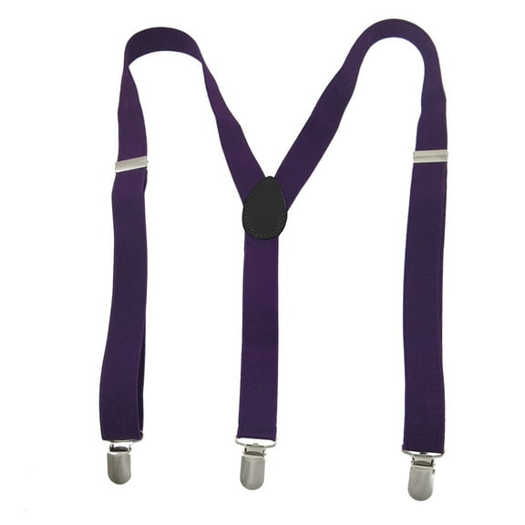 INSPIRE CHIC Unisex Elastic Band Y Back Metal Clamp Adjustable Suspender For Costume One Size(1 Pcs) Purple
