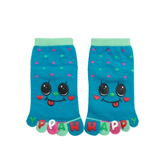 INSPIRE CHIC Unisex Elastic Cuffs Stretchy Ankle Length Toe Socks Blue Youth Shoe 9-11