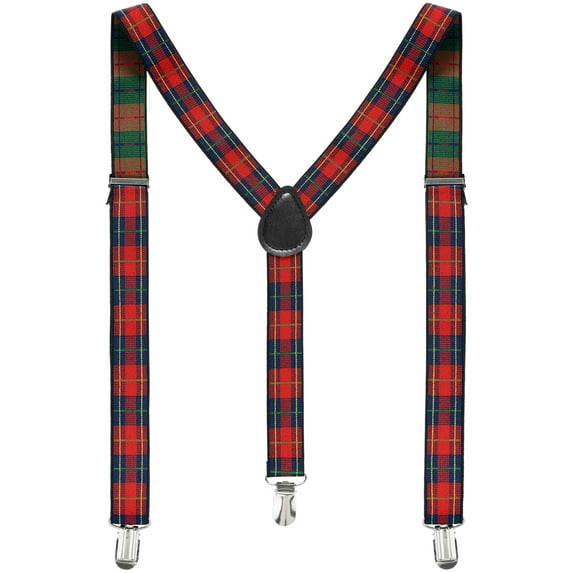 INSPIRE CHIC Unisex Elastic Y Shape Adjustable Printed Suspenders Red 79 x 2.5cm/31 1/8 x 1 inches