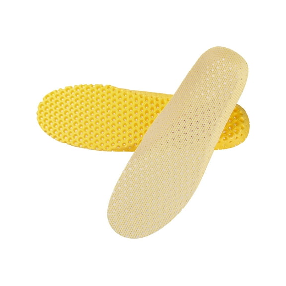 INSPIRE CHIC Unisex Free to Cut Breathable Sports Shoe Insoles 2 Pairs Yellow Medium