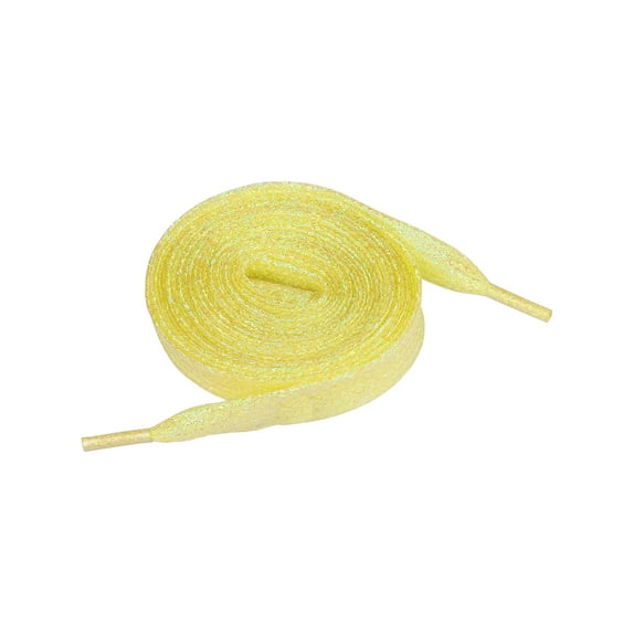 INSPIRE CHIC Unisex Shimmer Flat Shoelaces Sneakers Sparkling Shiny Shoes Strings 120cm/47.24" Yellow