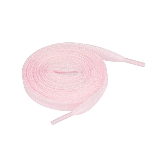 INSPIRE CHIC Unisex Shimmer Flat Shoelaces Sneakers Sparkling Shiny Shoes Strings 170cm/66.93" Pink