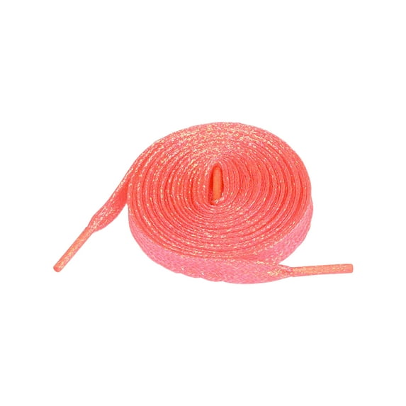 INSPIRE CHIC Unisex Shimmer Flat Shoelaces Sneakers Sparkling Shiny Shoes Strings 200cm/78.74" Red