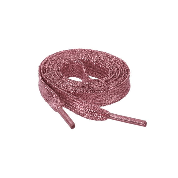 INSPIRE CHIC Unisex Glitter Shiny Metallic Sparkling Flat Sneakers Shoelace 110cm/43.31" Pink
