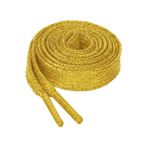 INSPIRE CHIC Unisex Glitter Shiny Metallic Sparkling Flat Sneakers Shoelace 120cm/47.24" Gold