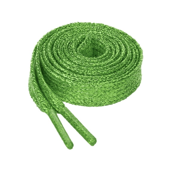 INSPIRE CHIC Unisex Glitter Shiny Metallic Sparkling Flat Sneakers Shoelace 120cm/47.24" Light Green