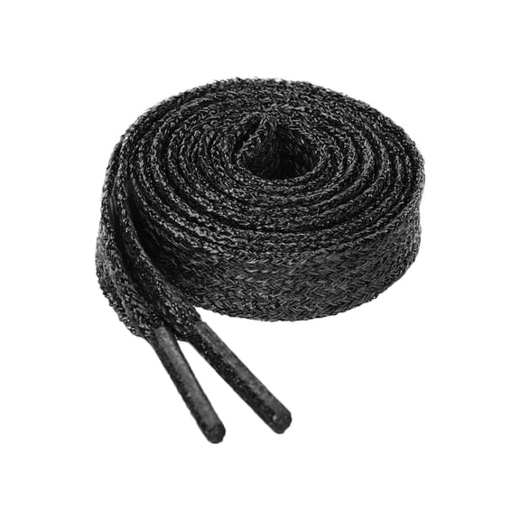 INSPIRE CHIC Unisex Glitter Shiny Metallic Sparkling Flat Sneakers Shoelace 140cm/55.12" Black