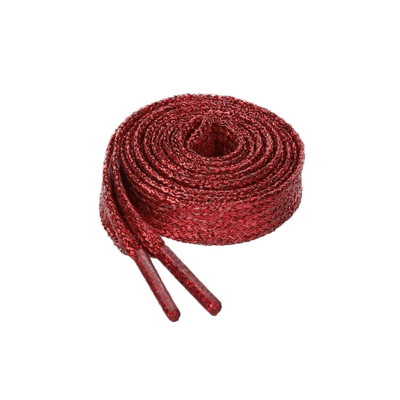INSPIRE CHIC Unisex Glitter Shiny Metallic Sparkling Flat Sneakers Shoelace 60cm/23.62" Red