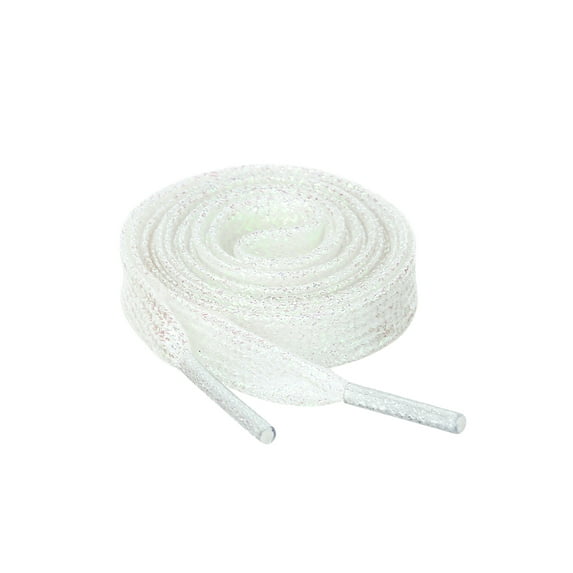 INSPIRE CHIC Unisex Glitter Shiny Metallic Sparkling Flat Sneakers Shoelace 80cm/31.50" White