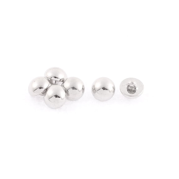 INSPIRE CHIC Unisex Jacket Mushroom Shape Sewing Buttons Silver Tone