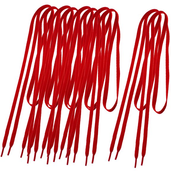 INSPIRE CHIC 5 Pairs 43.3 Inch Length Plastic Tips Flat Wide Shoelaces Laces Shoestring Red One Size