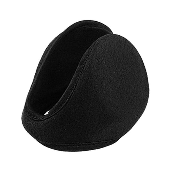 INSPIRE CHIC Men Ladies Metal Frame Black Fleece Out Material Ear Warmer Earmuffs 14cm*10.5cm/5.5*4.1 Black