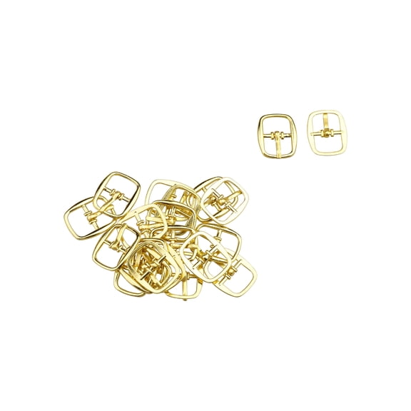 INSPIRE CHIC Unisex Metal Oval Shape Single Prong Pin Needle Clip Buckles Gold 2.3x1.9cm / 0.91x0.75"