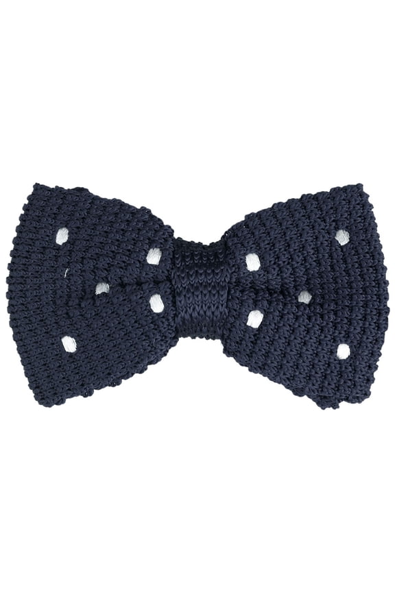 Unisex Pre-Tied Bowties Adjustable Strap Polka Dots Bow Tie Navy Blue One Size
