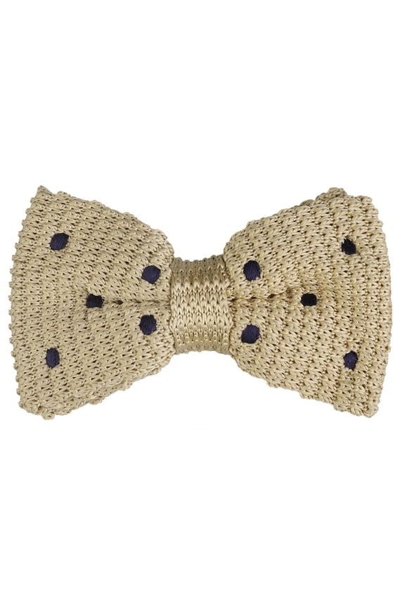 Unisex Pre-Tied Bowties Adjustable Strap Polka Dots Bow Tie Khaki One Size
