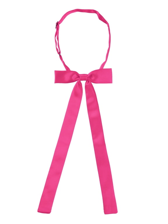 Unisex Pre-Tied Bow Tie Adjustable Neck Strap Solid Color Butterfly Knot for Weddings Parties Formal Events Hot Pink One Size