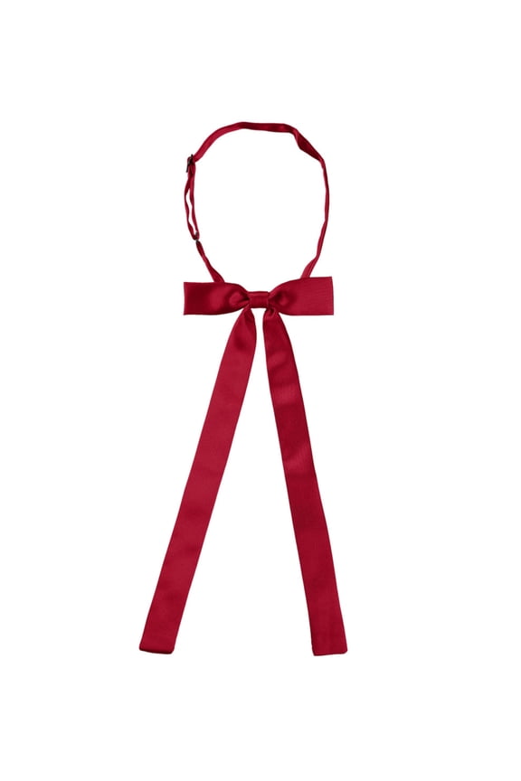 Unisex Pre-tied String Bow Tie String Tie Solid Color Bowknots Rose Red One Size