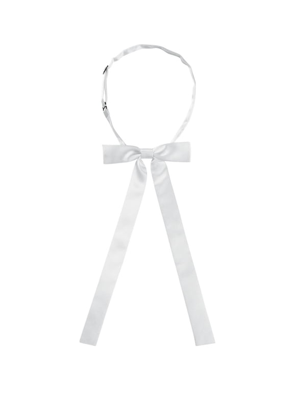 Unisex Pre-Tied Bow Tie Adjustable Neck Strap Solid Color Butterfly Knot for Weddings Parties Formal Events White One Size