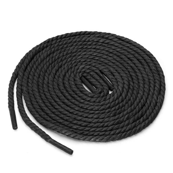INSPIRE CHIC Unisex Round Rope Braided Waxed Shoelaces for Casual Dress Boots Shoes Black 60 cm/24'