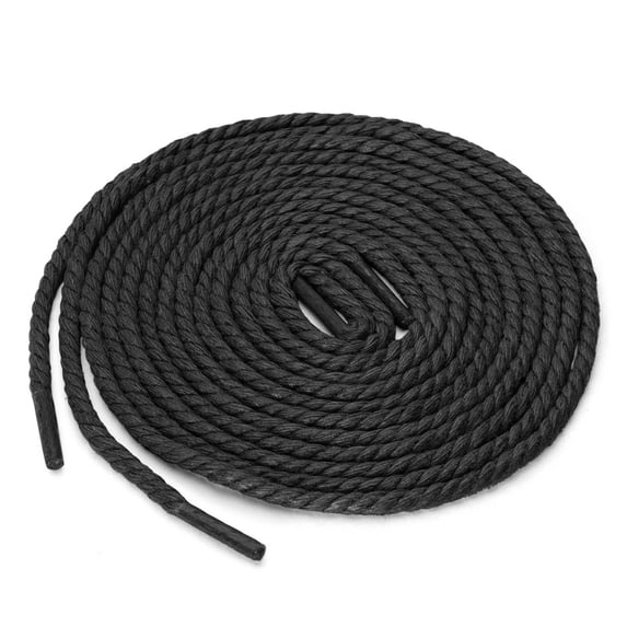 INSPIRE CHIC Halloween 2 Pairs Round Rope Waterproof Braided Waxed Shoelaces for Casual Dress Boots Shoes Black 60 cm/24"