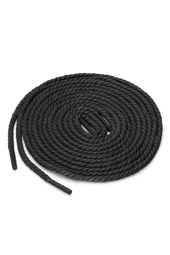 Unisex Round Rope Braided Waxed Shoelaces for Casual Dress Boots Shoes Black 60 cm/24'