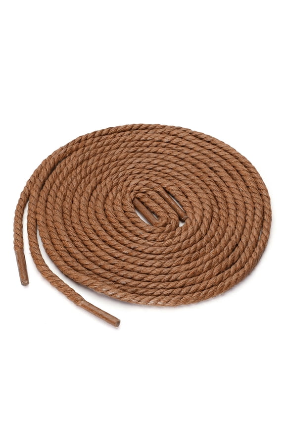 Unisex Round Rope Braided Waxed Shoelaces for Casual Dress Boots Shoes Yellow Brown 100 cm/39.5'