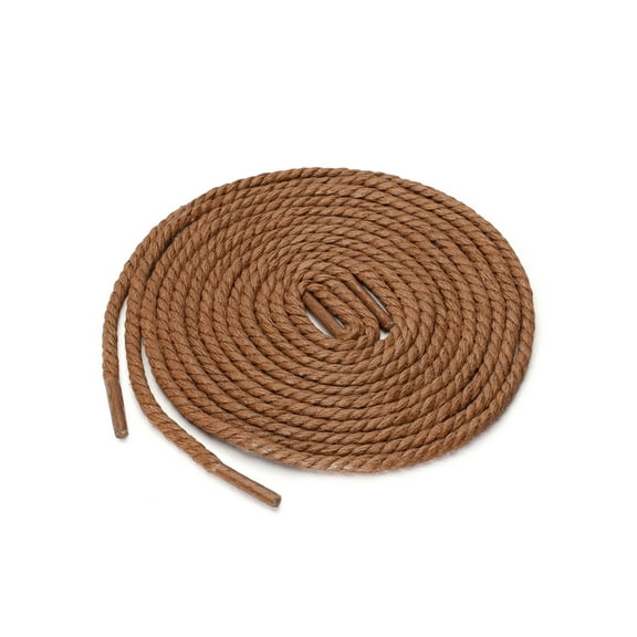 INSPIRE CHIC Unisex Round Rope Braided Waxed Shoelaces for Casual Dress Boots Shoes Yellow Brown 120 cm/47.2'