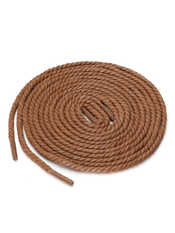 Halloween 2 Pairs Round Rope Waterproof Braided Waxed Shoelaces for Casual Dress Boots Shoes Yellow Brown 70 cm/27.5"