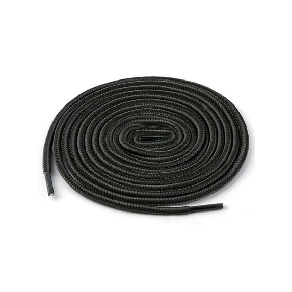INSPIRE CHIC Unisex Round Rope Dual Colored Striped 1/5 Thick Boot Shoelace 3 Pairs 120cm / 47.24" Dark Gray Black