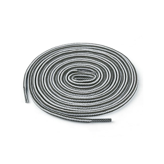 INSPIRE CHIC Unisex Round Rope Dual Colored Striped 1/5 Thick Boot Shoelace 3 Pairs 120cm / 47.24" White Gray