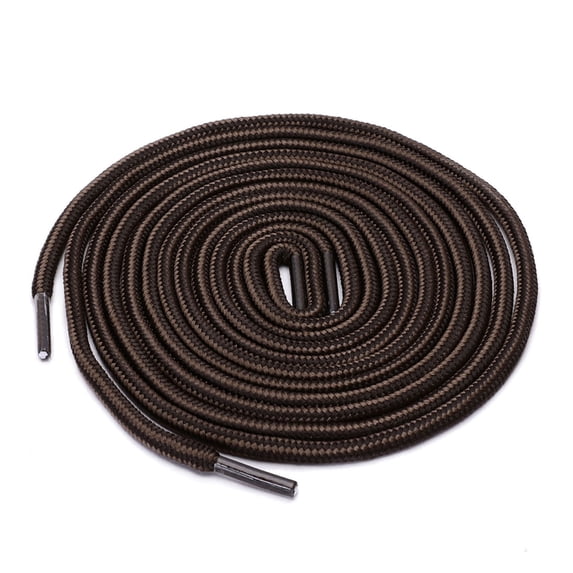 INSPIRE CHIC Unisex Round Rope Dual Colored Striped 1/5 Thick Boot Shoelace 3 Pairs 150cm / 59.05" Dark Brown Coffee