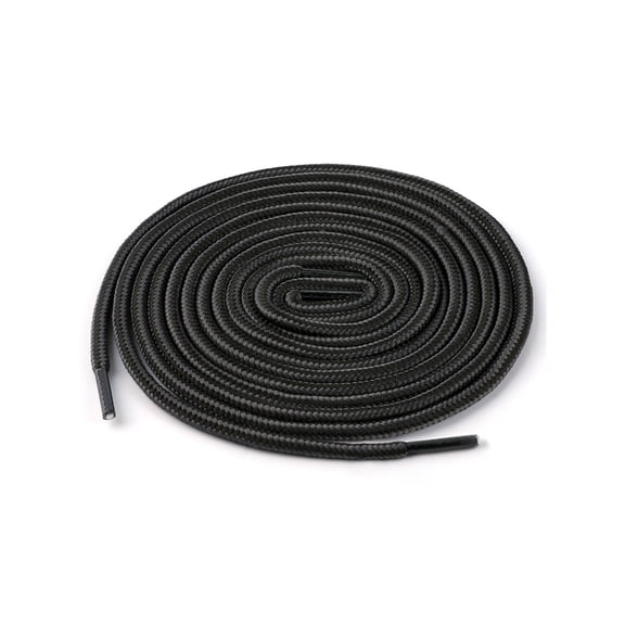 INSPIRE CHIC Unisex Round Rope Dual Colored Striped 1/5 Thick Boot Shoelace 3 Pairs 150cm / 59.05" Dark Gray Black