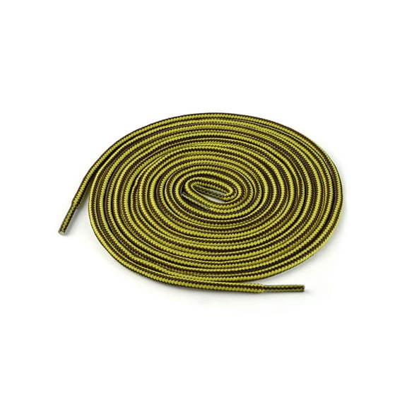 INSPIRE CHIC Unisex Round Rope Dual Colored Striped 1/5 Thick Boot Shoelace 3 Pairs 90cm / 35.43" Gold Yellow Coffee