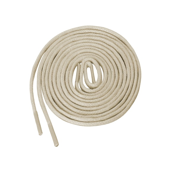 INSPIRE CHIC 2 Pairs Round Waxed Shoelaces Colored Oxford Shoestrings for Dress Shoes Boots Beige 60cm / 23.62"
