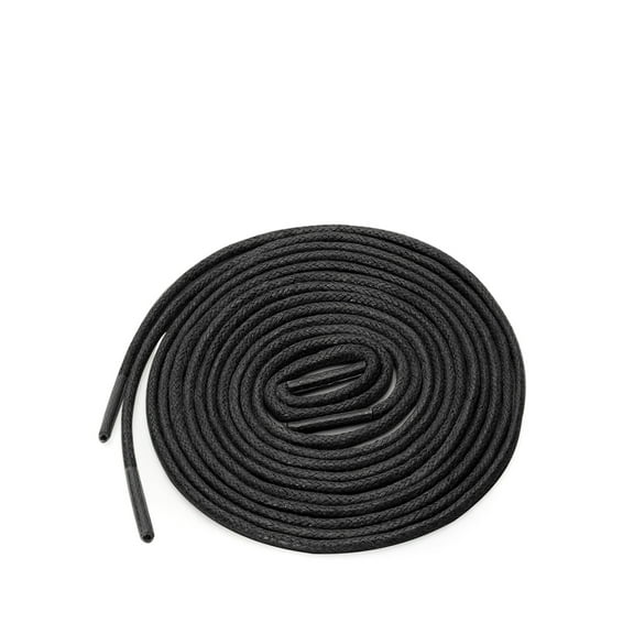 INSPIRE CHIC Unisex Waxed Solid Round Shoelaces 2 Pairs Oxford Shoestrings for Dress Shoes Boots Black 100cm / 39.37"