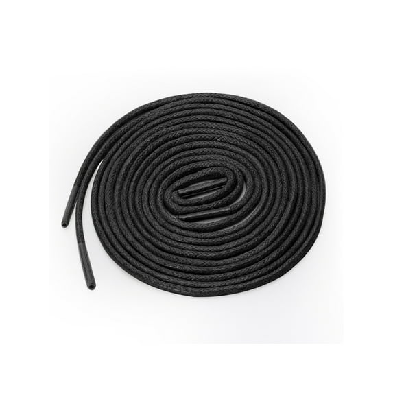 INSPIRE CHIC Unisex Waxed Solid Round Shoelaces 2 Pairs Oxford Shoestrings for Dress Shoes Boots Black 70cm / 27.55"