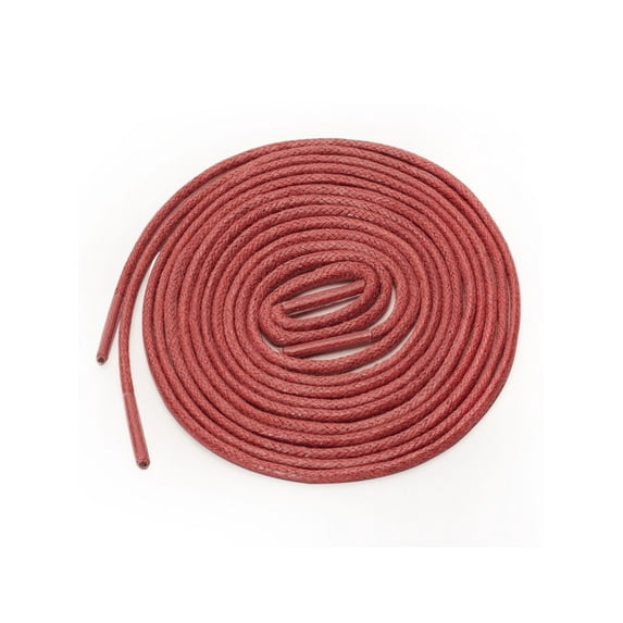 INSPIRE CHIC Unisex Waxed Solid Round Shoelaces 2 Pairs Oxford Shoestrings for Dress Shoes Boots Red 60cm / 23.62"