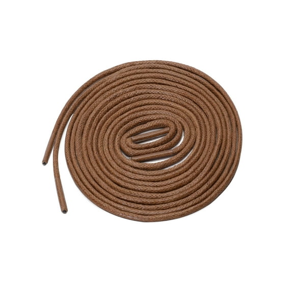 INSPIRE CHIC Unisex Waxed Solid Round Shoelaces 2 Pairs Oxford Shoestrings for Dress Shoes Boots Red Brown 70cm / 27.55"